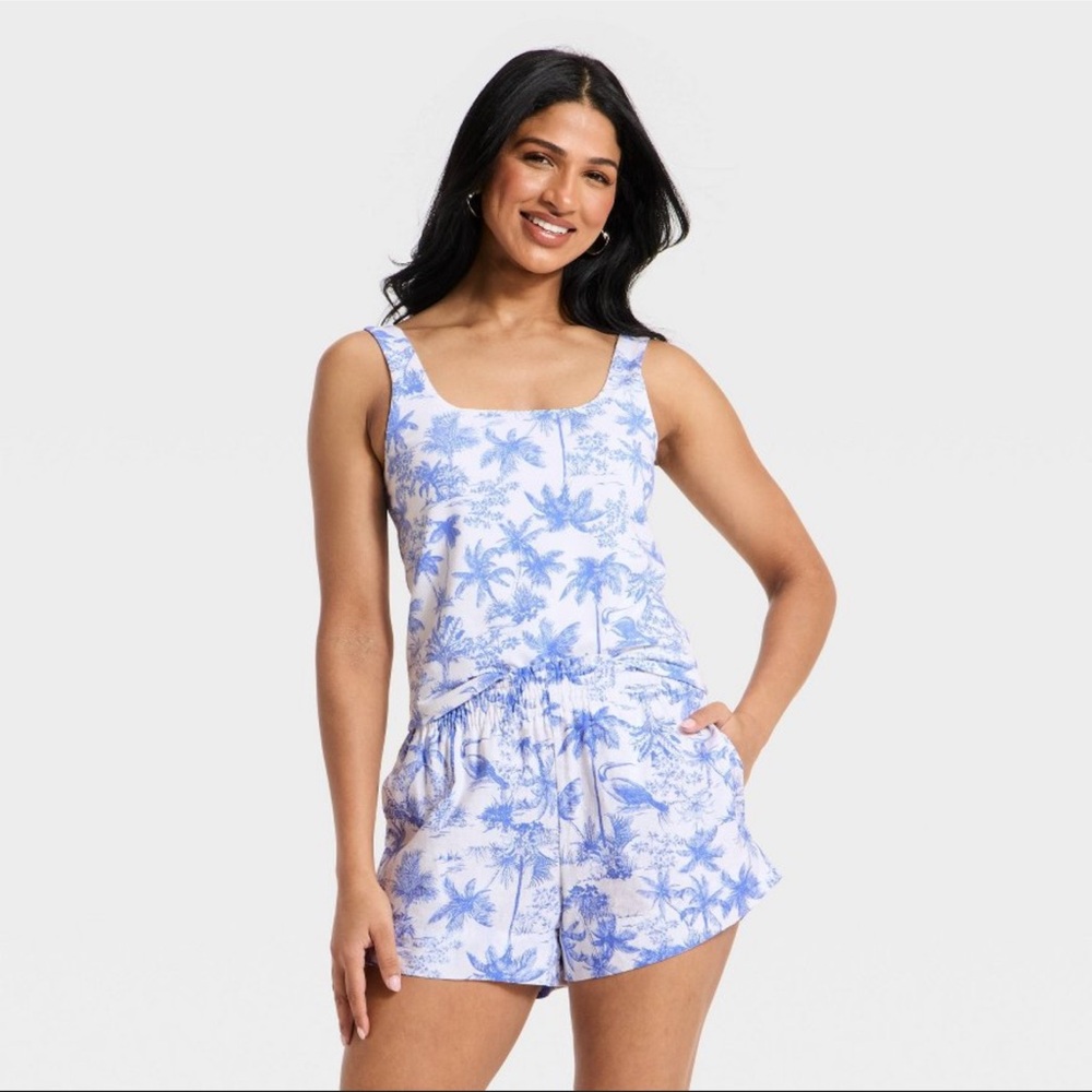 A New Day™ Women's Sculpt Square Tank Top - Blue Toile XL